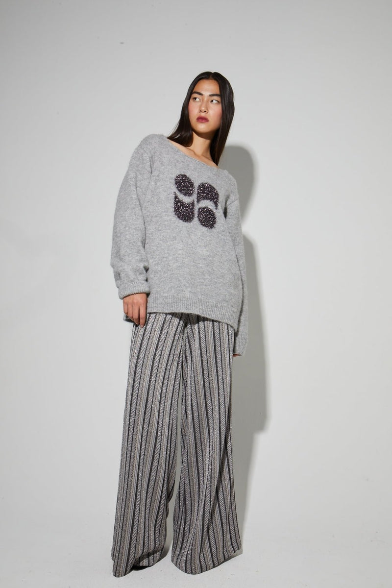 Trouser Charlie Silver Stripes|سروال Charlie Silver Stripes - Maison Clad