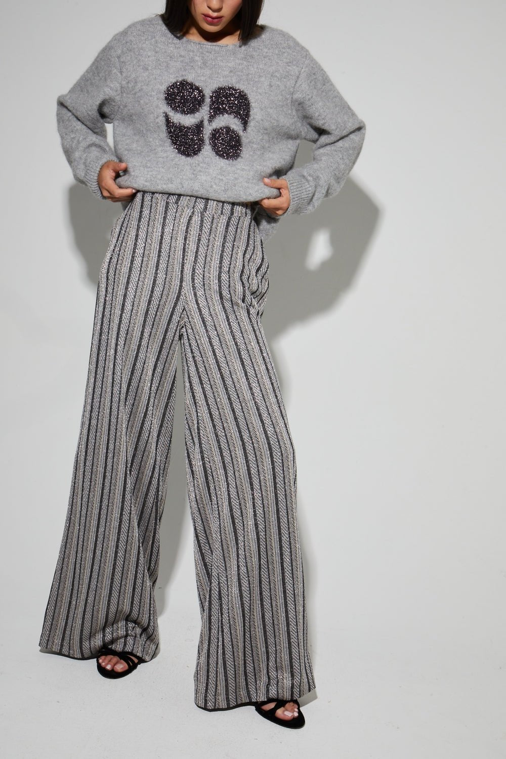 Trouser Charlie Silver Stripes|سروال Charlie Silver Stripes - Maison Clad