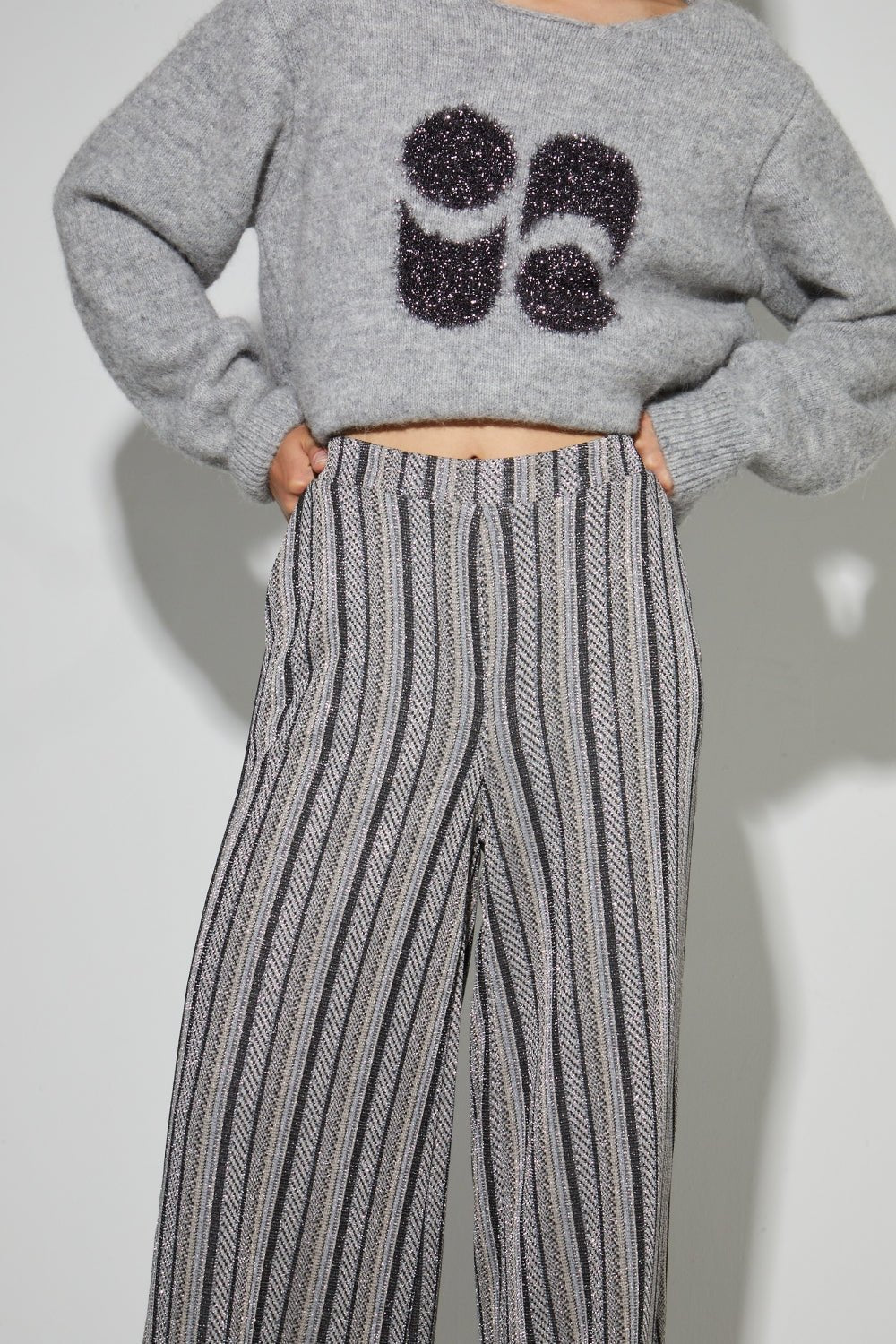 Trouser Charlie Silver Stripes|سروال Charlie Silver Stripes - Maison Clad
