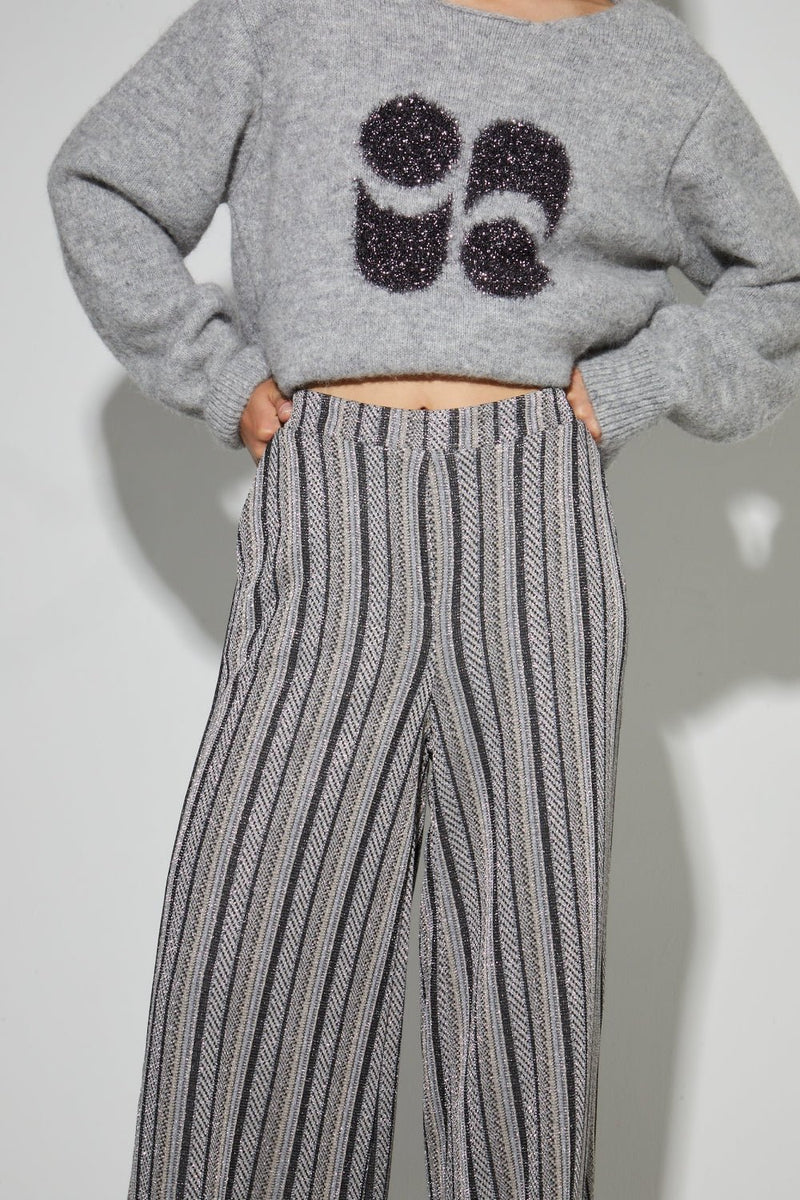Trouser Charlie Silver Stripes|سروال Charlie Silver Stripes - Maison Clad