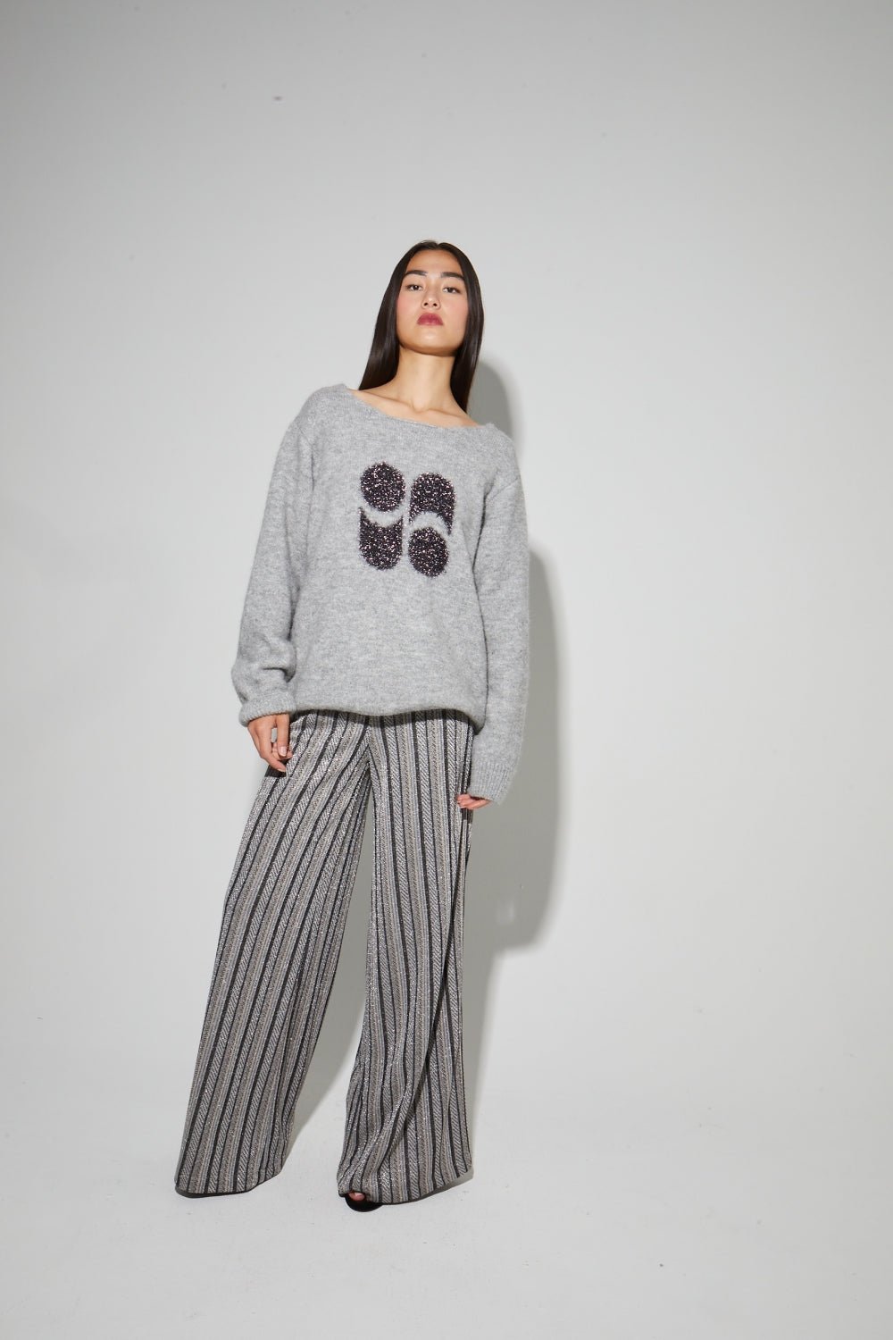 Trouser Charlie Silver Stripes|سروال Charlie Silver Stripes - Maison Clad