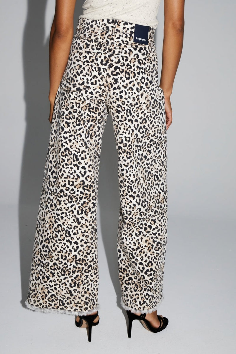 Trouser Denim Swiggy Palazzo Leo Naturel |سروال Denim Palazzo Leo Naturel - Maison Clad