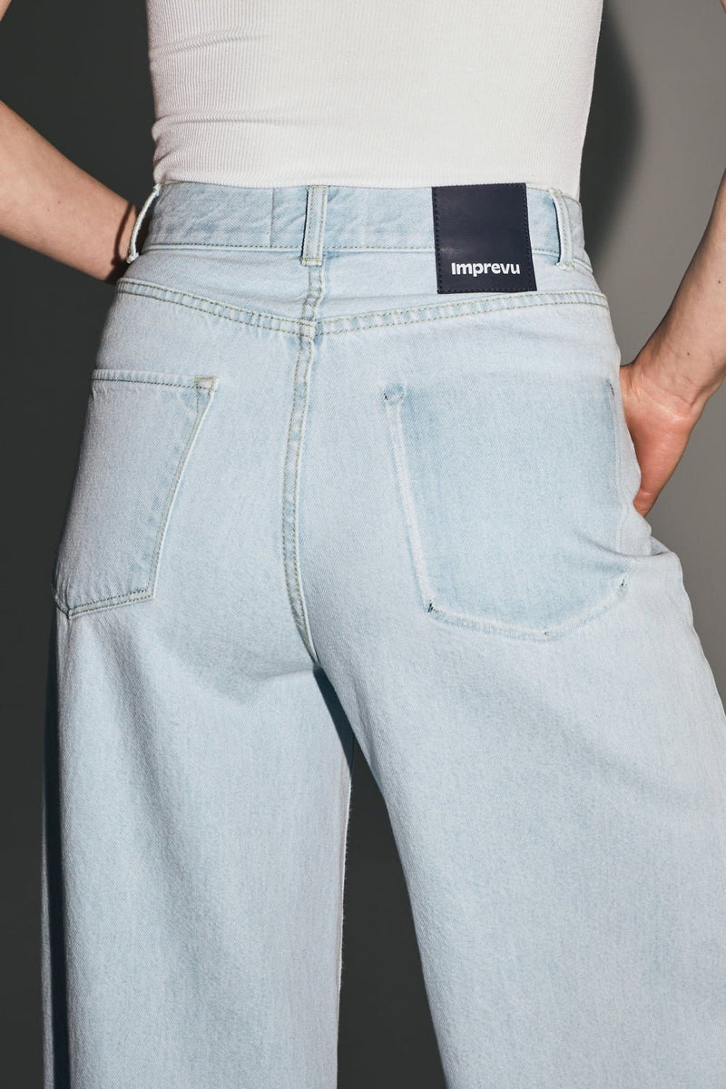 Trouser Denim Swiggy Palazzo Light Blue |سروال Denim Palazzo Light Blue - Maison Clad