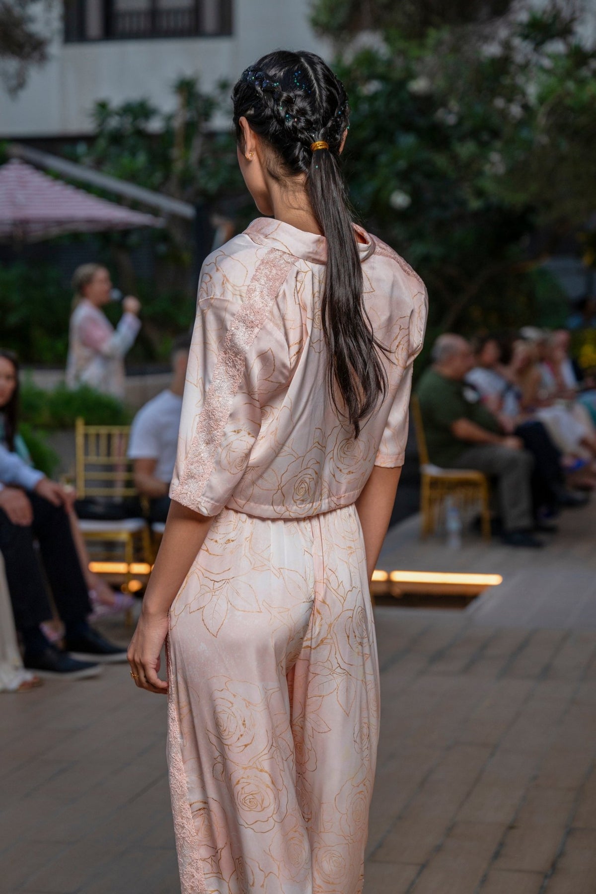 Trouser Jackomo Astrology Side Lace Roses Gradient |سروال Jackomo Side Lace - Maison Clad