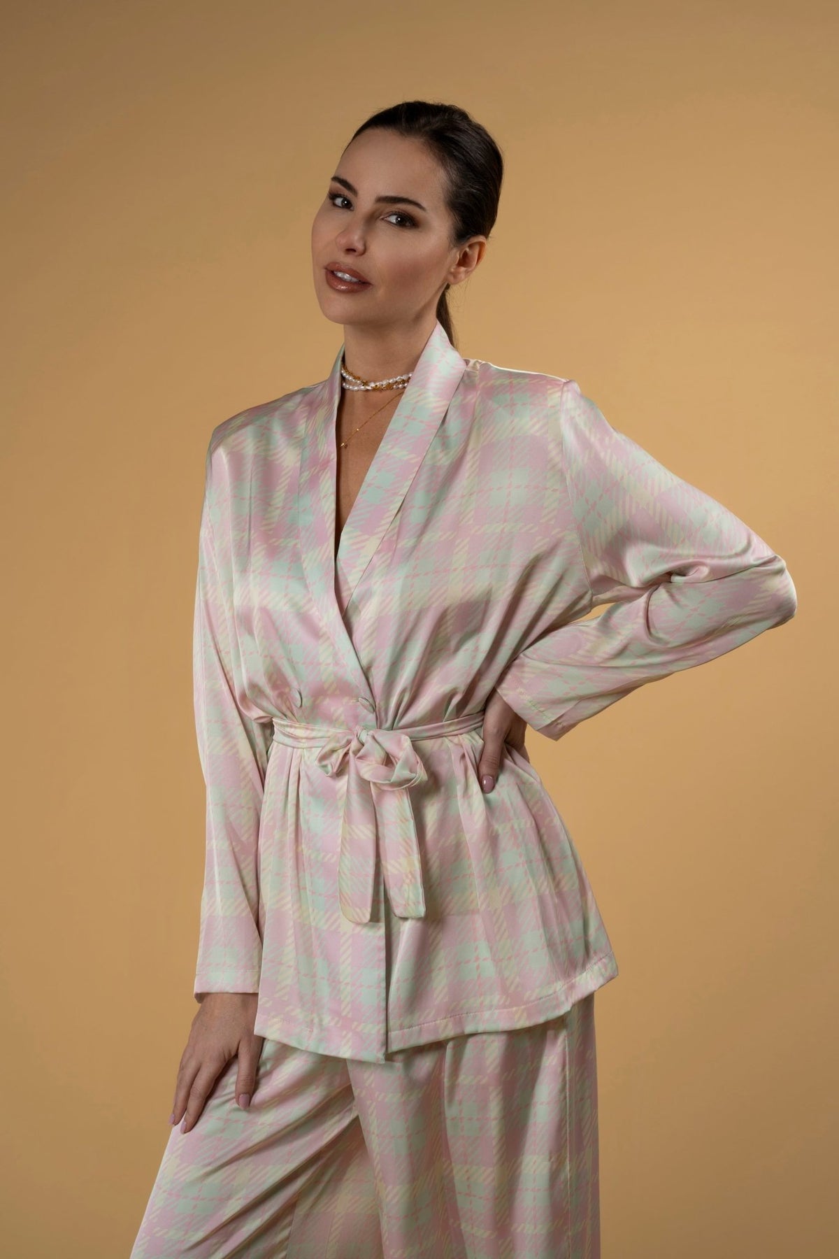 Trouser Jackomo Checks Pastel t|سروال Checks Pastel - Maison Clad