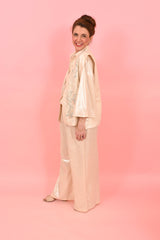 Trouser Jackomo Foiled Linen Gold |سروال - Maison Clad