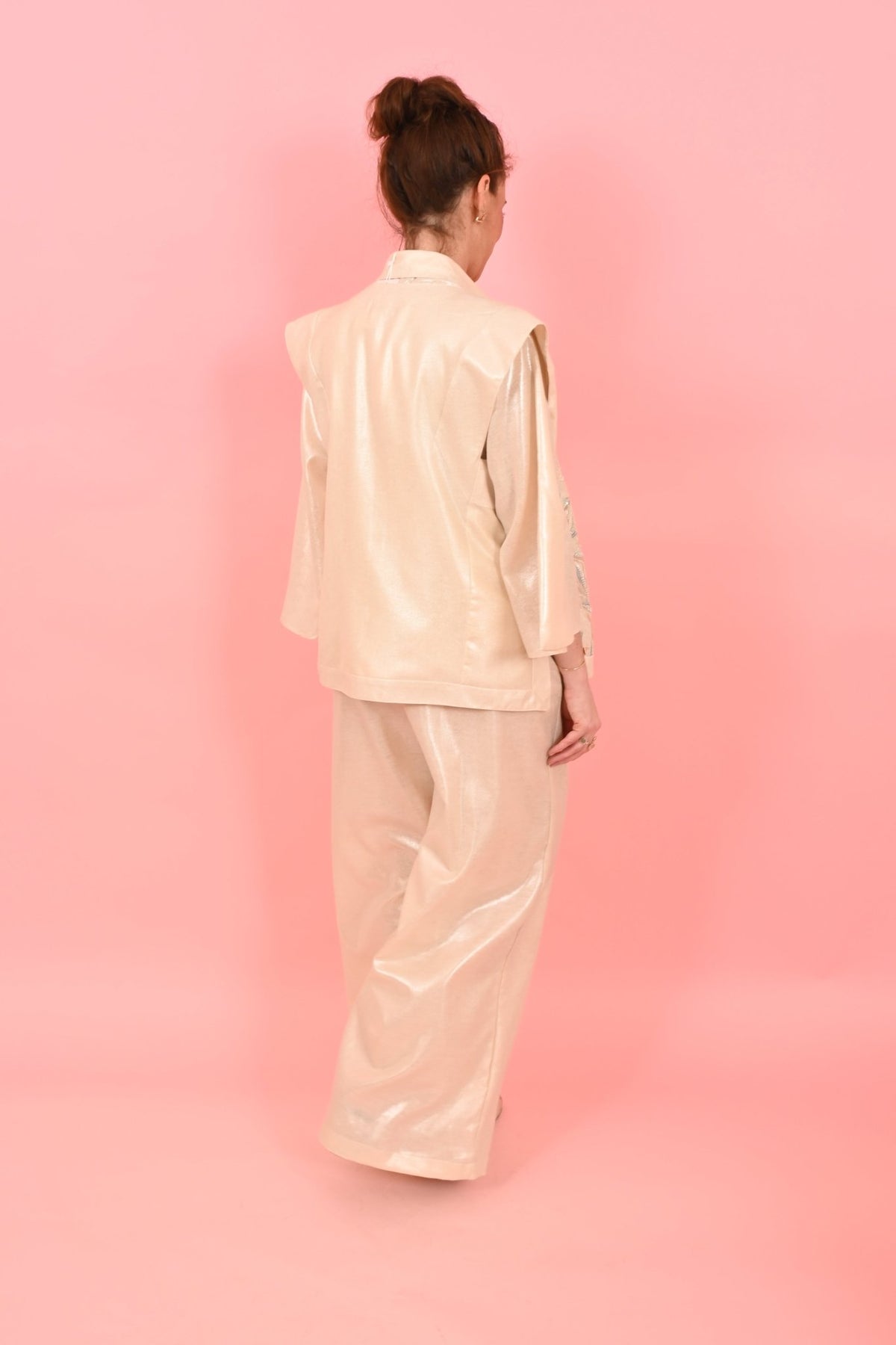 Trouser Jackomo Foiled Linen Gold |سروال - Maison Clad
