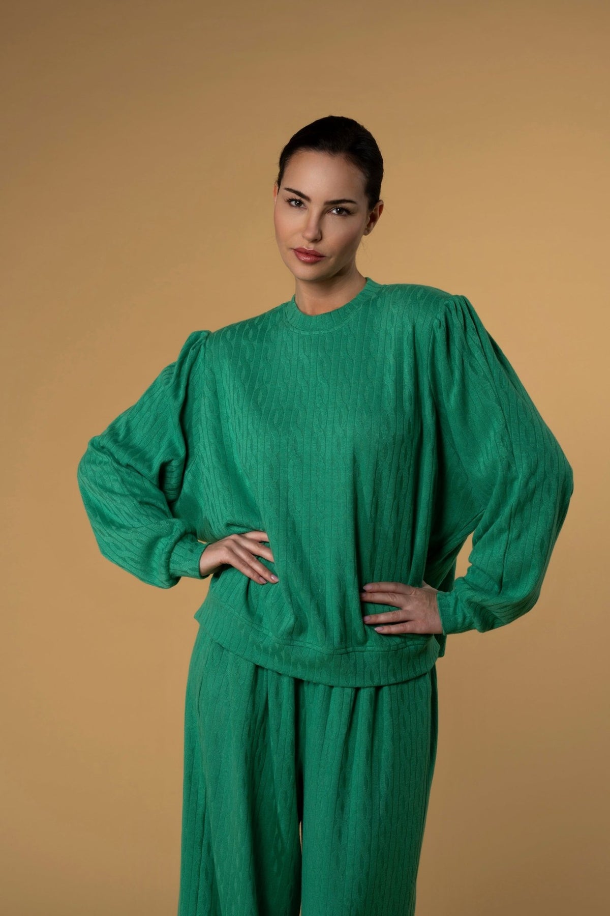 Trouser Jackomo Knitwear Green|سروال Knit Green - Maison Clad