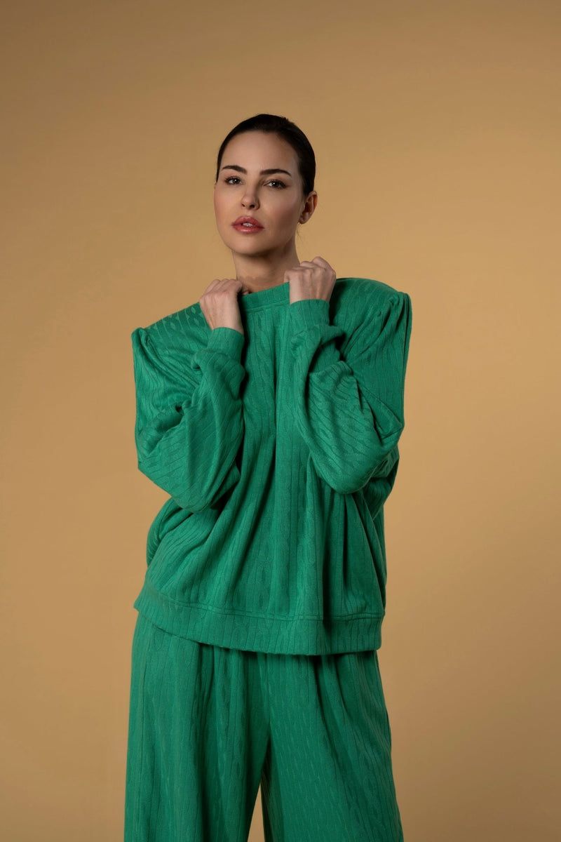 Trouser Jackomo Knitwear Green|سروال Knit Green - Maison Clad