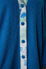 Trouser Jackomo Knitwear Side Band Lace|سروال Knit Lace Blue - Maison Clad