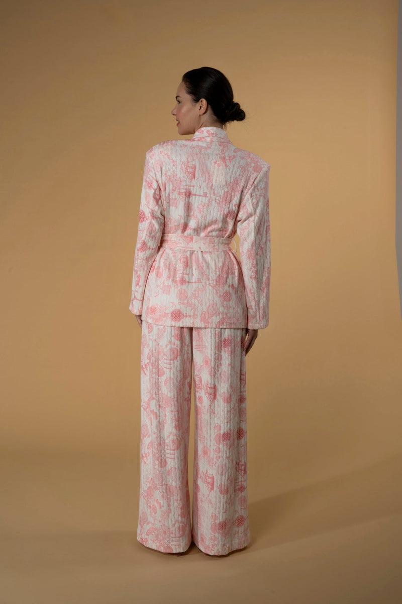 Trouser Jackomo Lace Jouy Light Pink Knitwear|سروال Lace Jouy Knitwear - Maison Clad