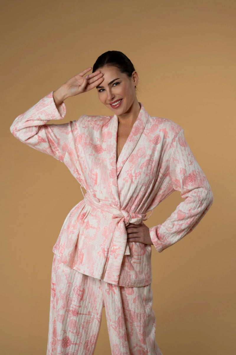 Trouser Jackomo Lace Jouy Light Pink Knitwear|سروال Lace Jouy Knitwear - Maison Clad