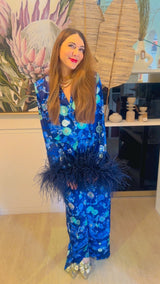 Trouser Jackomo Lace Jouy Navy|سروال Lace Jouy - Maison Clad