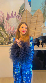 Trouser Jackomo Lace Jouy Navy|سروال Lace Jouy - Maison Clad