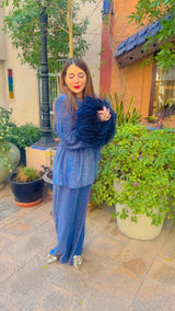 Trouser Jackomo Shimmers Navy |سروال Jackomo - Maison Clad