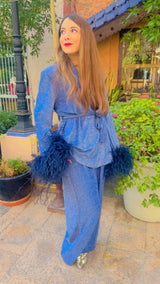 Trouser Jackomo Shimmers Navy |سروال Jackomo - Maison Clad