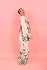 Trouser Jacky Parrots Off White |سروال - Maison Clad