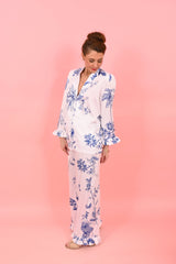 Trouser Lindsay White and Blue | سروال - Maison Clad