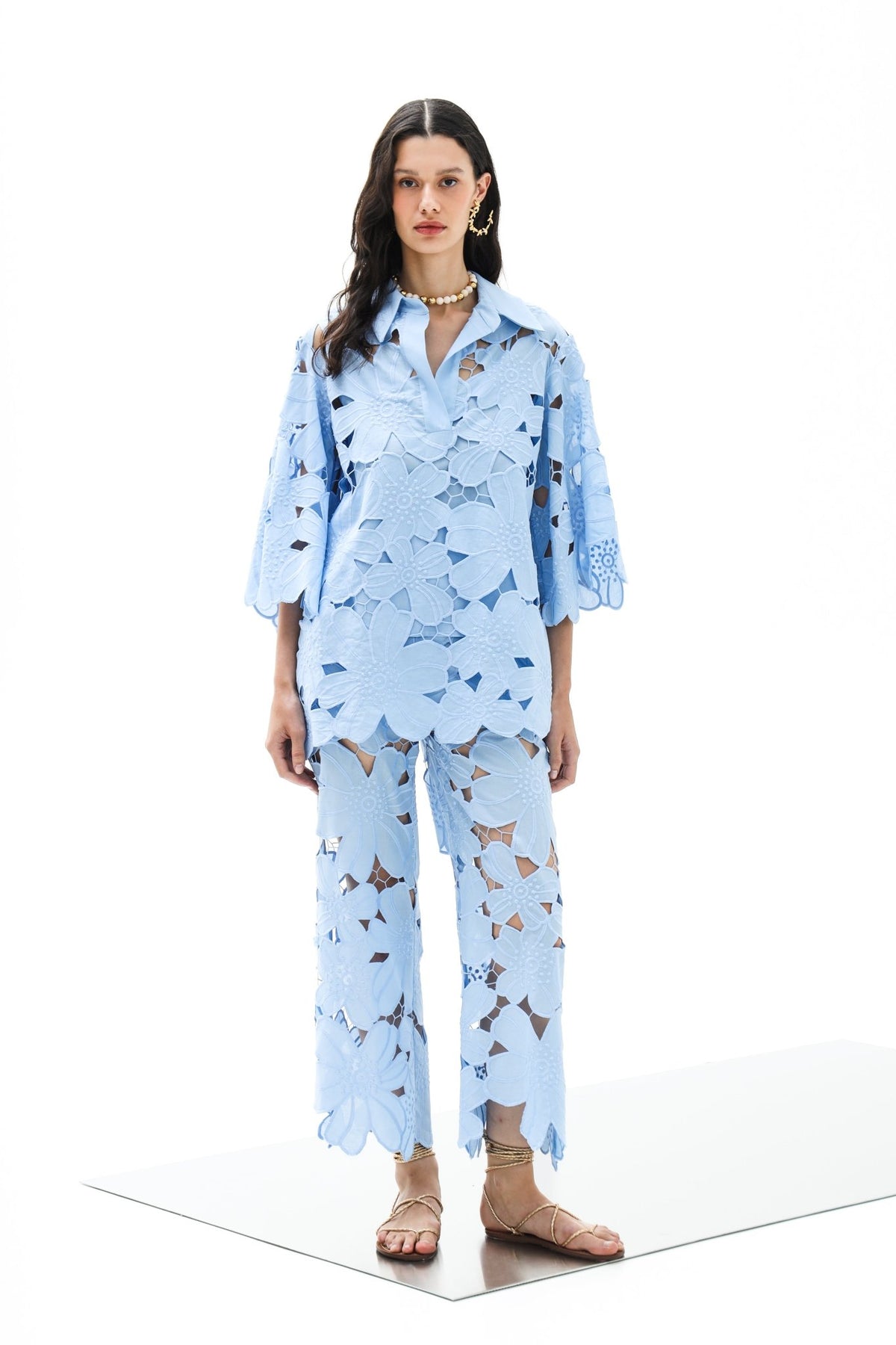 Trouser Ophelia Althea Blue| المرأة القصيرة - Maison Clad