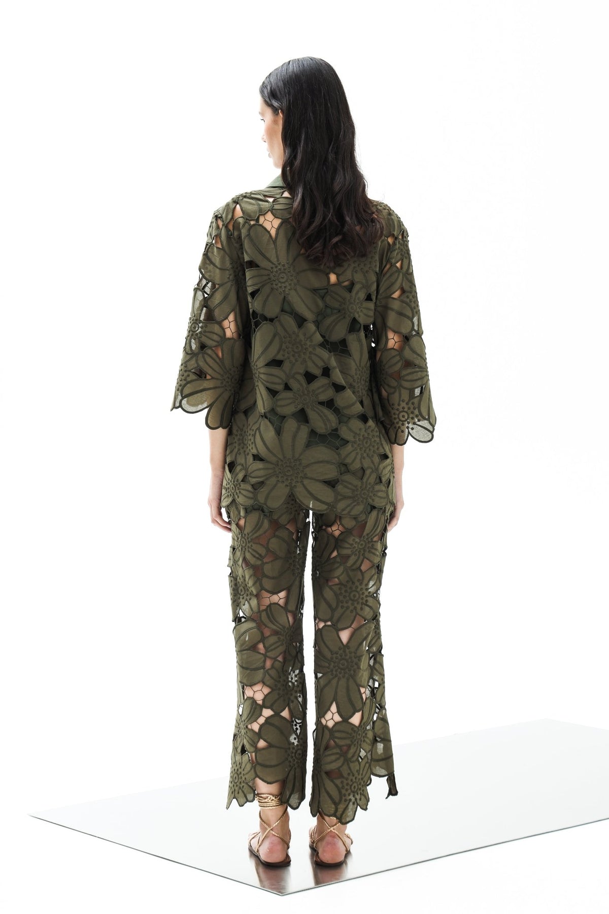 Trouser Ophelia Althea Pesto| المرأة القصيرة - Maison Clad