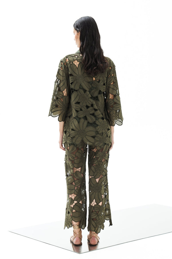 Trouser Ophelia Althea Pesto| المرأة القصيرة - Maison Clad