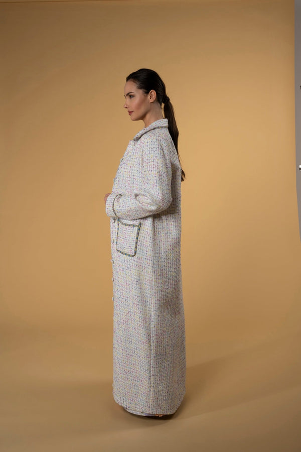 Tweed Coat Cardigan l |سترة Tweed Coat Cardigan Off White Multi - Maison Clad