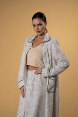 Tweed Coat Cardigan l |سترة Tweed Coat Cardigan Off White Multi - Maison Clad