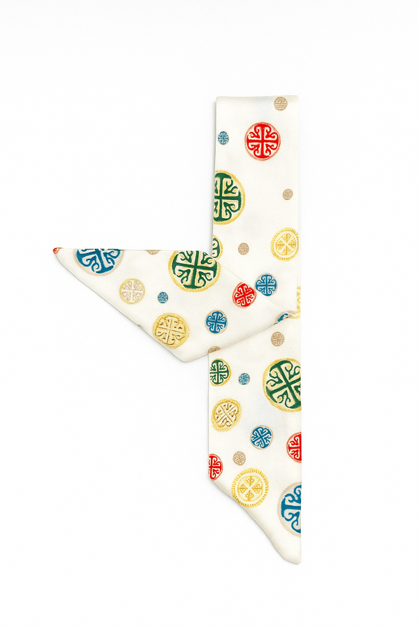 Twiggy Hair Scarf WhiteHello in our prints Lace Off White | ربطة عنق - Maison Clad