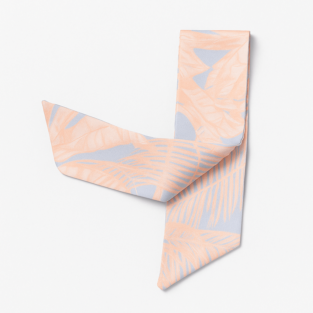 Twiggy Hair Scarf WhiteHello in our prints tiger Blue | ربطة عنق - Maison Clad