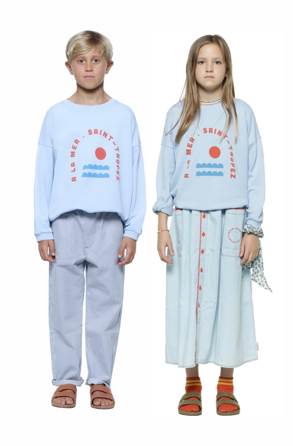 Unisex Sweatshirt Light Blue W/ Sea Print | سترة رياضية