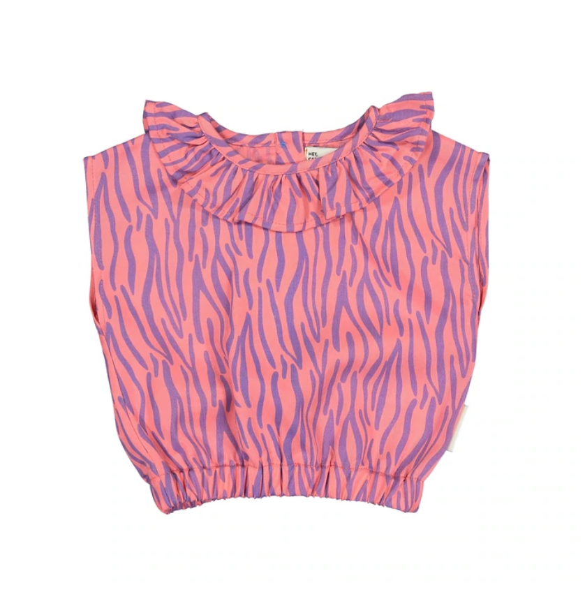 Blouse Pink Animal Print - Girls بلوزة