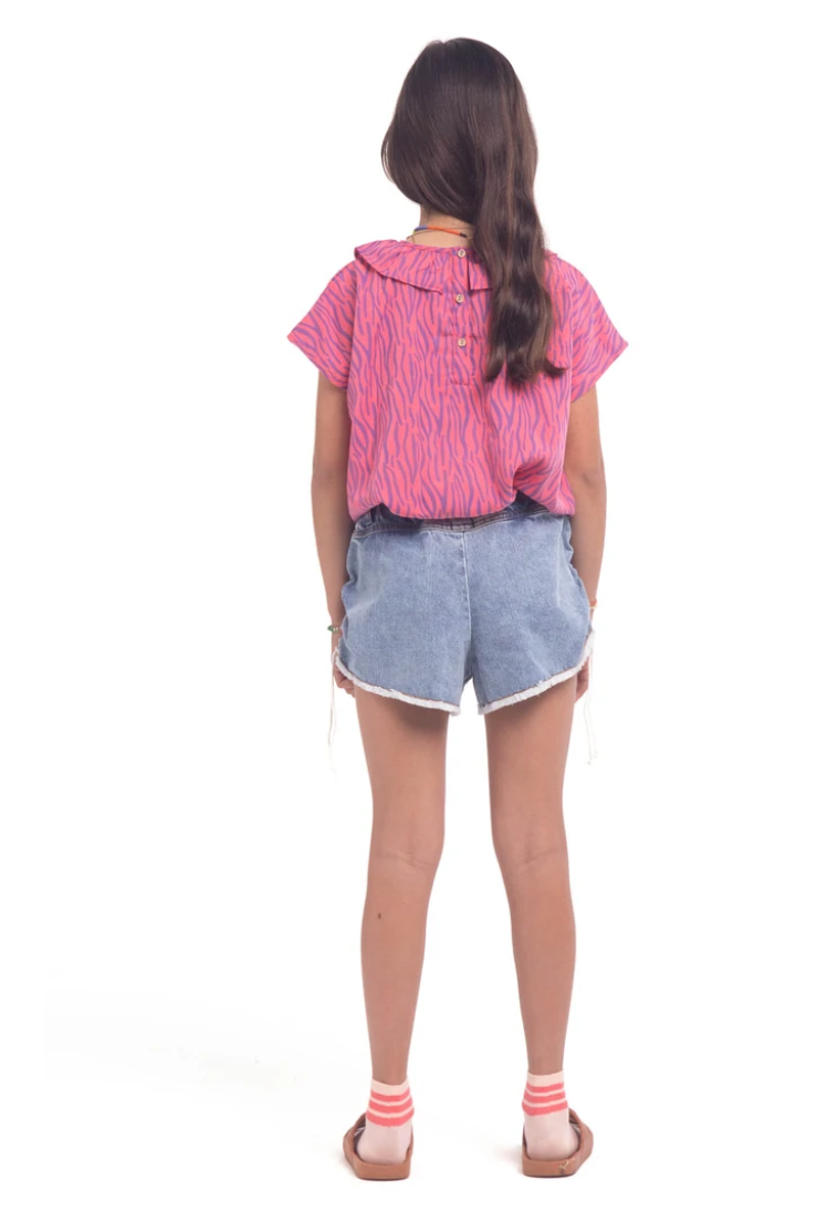 Blouse Pink Animal Print - Girls بلوزة