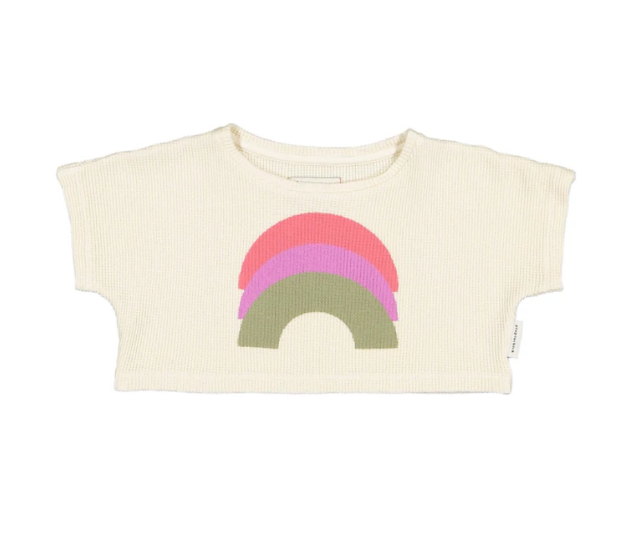 Crop Top Ecru Rainbow - Girls بلوزة
