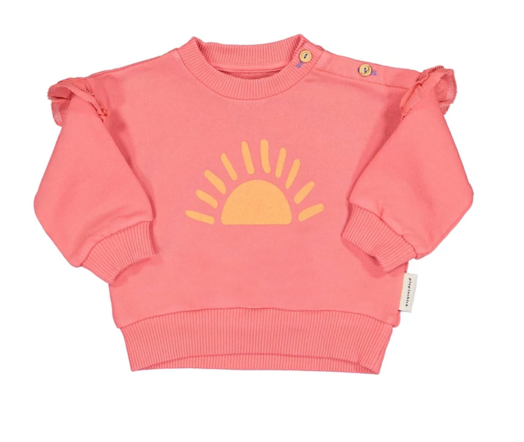 Sweatshirt Long Sleeve W/Frills - Girls سترة رياضية