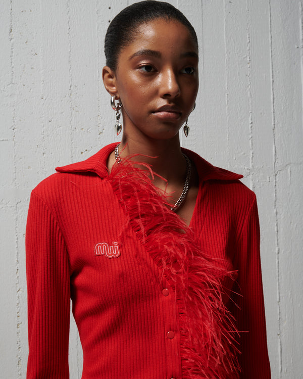 Shirt Feathers Polo Red - Feathers Polo قميص
