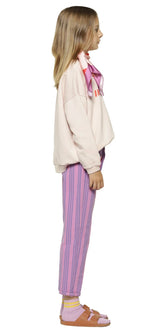Girls Trousers Lavender W/Blue Stripes | سروال