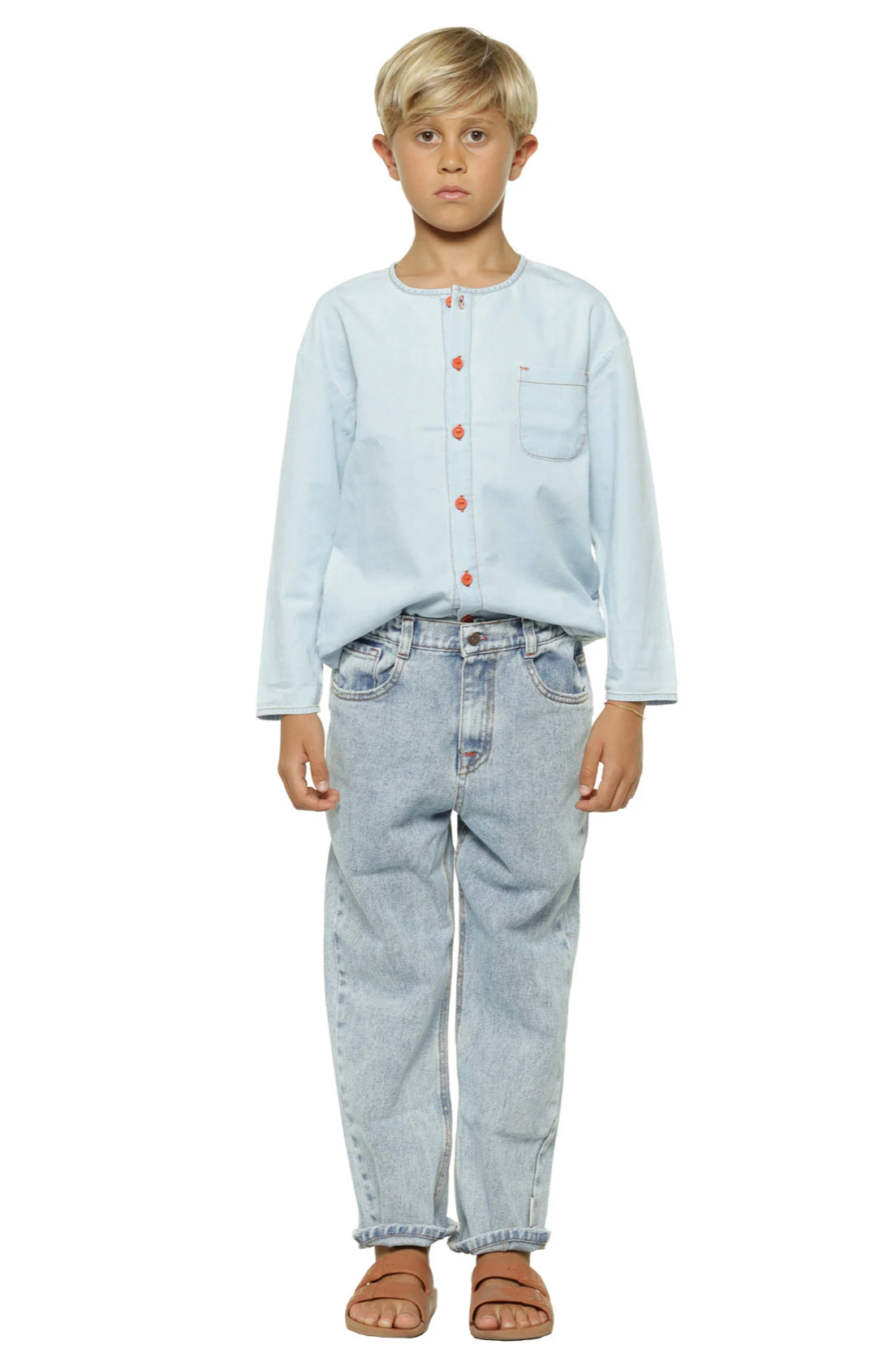 Long Sleeve Shirt Light Blue Chambray | قميص