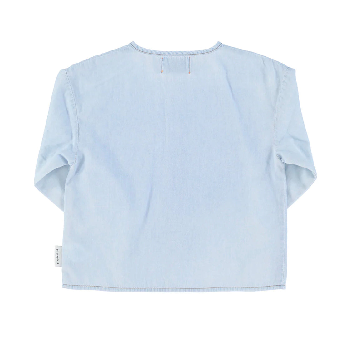 Long Sleeve Shirt Light Blue Chambray | قميص