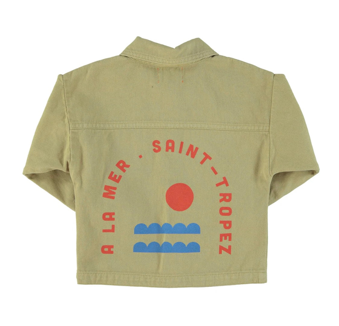 Kids Unisex Jacket Khaki W/Multicolor Prints | سترة
