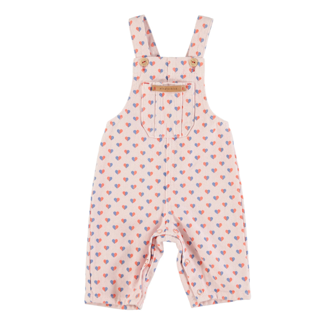 Baby Dungarees W/ Hearts Allover Print | جمبسوت