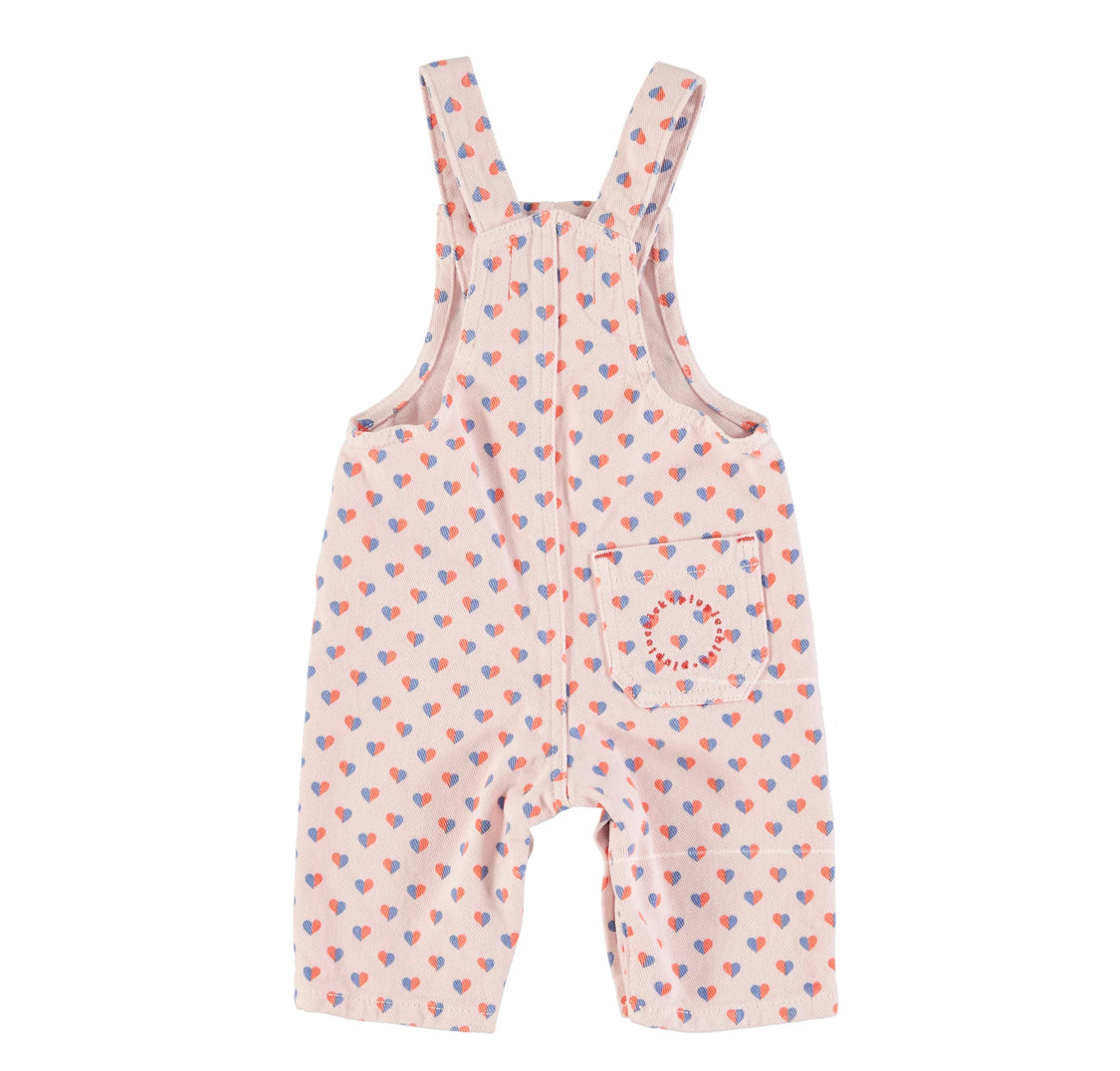 Baby Dungarees W/ Hearts Allover Print | جمبسوت