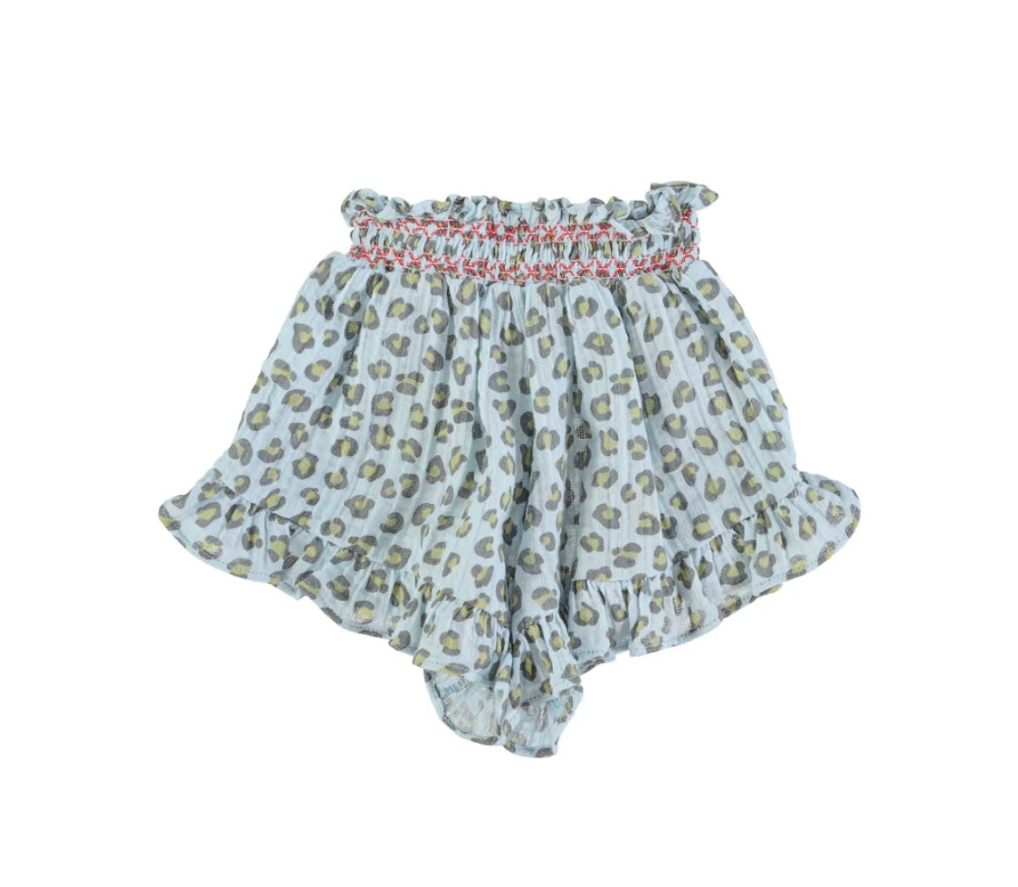 Girls Shorts Light Blue W/ Animal Print | سروال قصير