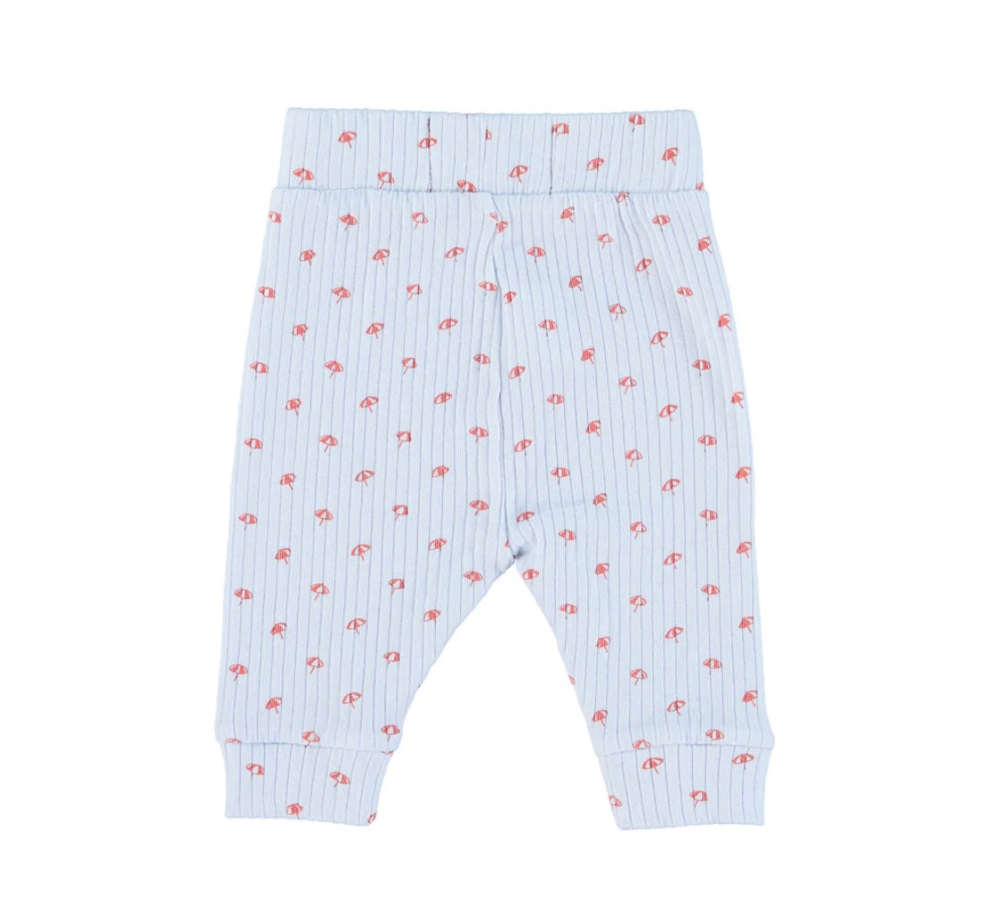Baby Leggings Light blue W/Red Sunshade Allover Pattern | سروال ضيق