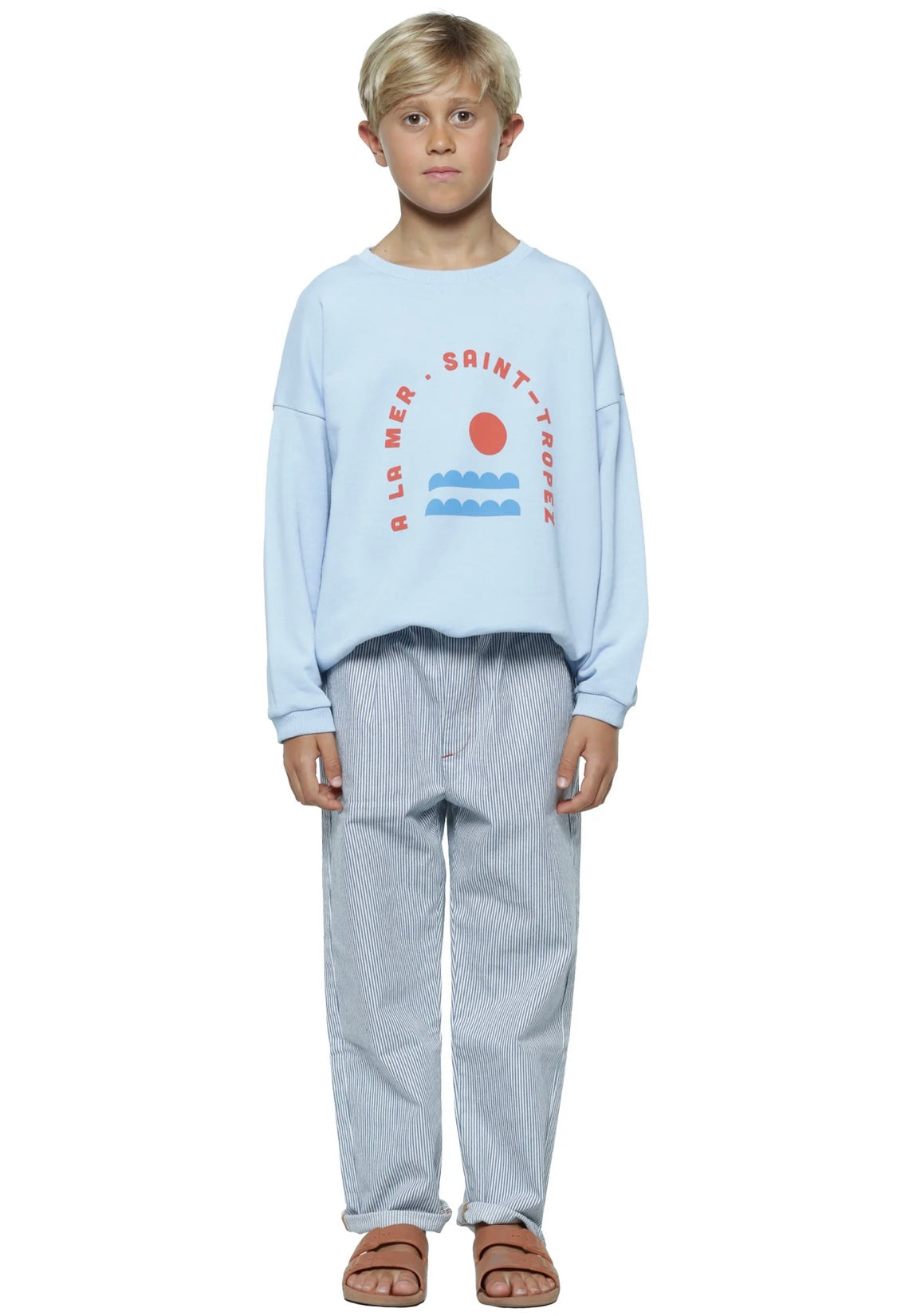 Unisex Sweatshirt Light Blue W/ Sea Print | سترة رياضية