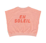 Sleeveless Sweatshirt Light Pint W/ Red Sun Print | سترة رياضية