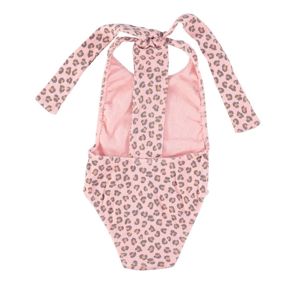 Girls Swimsuit Light Pink W/ Animal Print | طقم سباحة