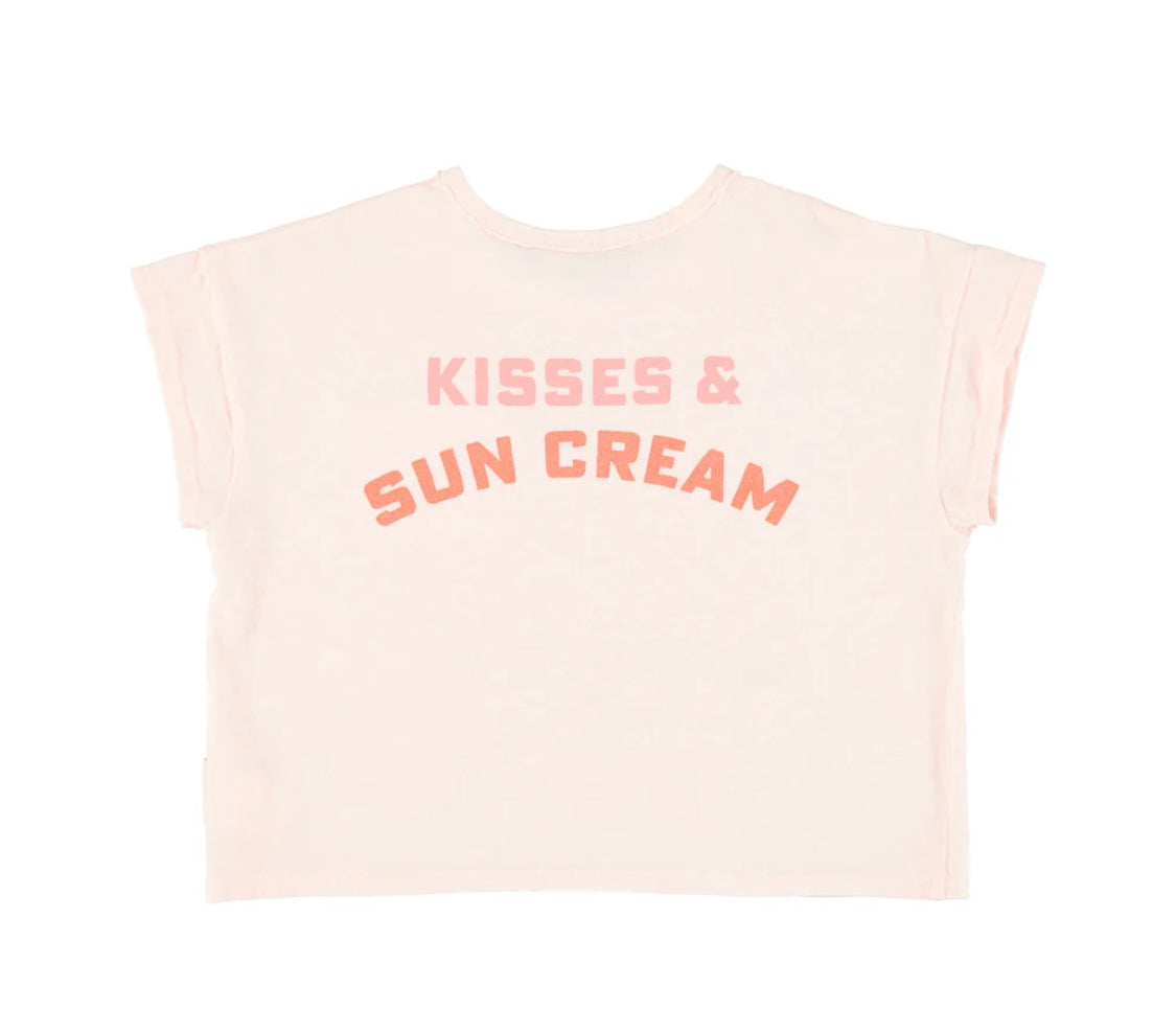 Girls T-Shirt Light Pink W/ Lips Print | بلوزة