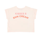 Girls T-Shirt Light Pink W/ Lips Print | بلوزة