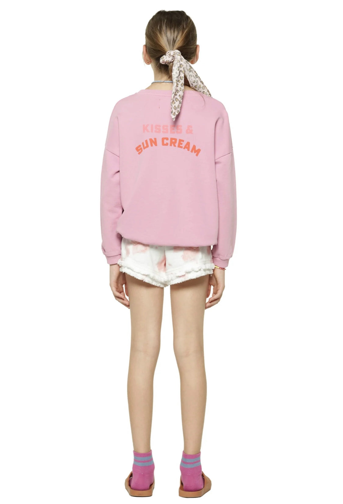 Girls Sweatshirt Lavender W/ Lips Print | سترة رياضية