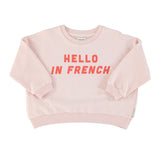 Sweatshirt Pink W/ Hello in French Red Print | سترة رياضية
